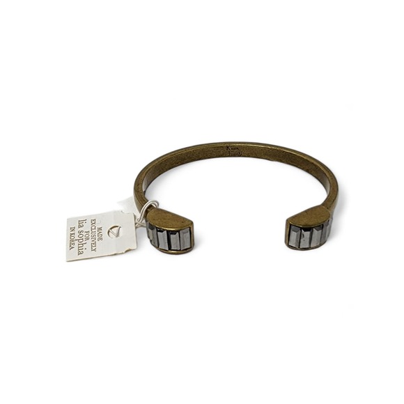 NWT Lia Sophia Kiam Family Matte Gold Cuff Bracelet Pillar - Picture 2 of 6